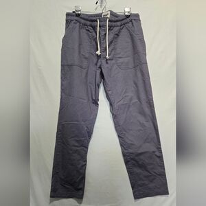 Pact Organic Cotton Gray Daily Twill Pants Stretch Drawstring EUC XL